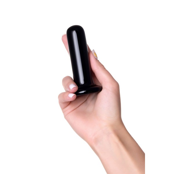 Черный стеклянный мини-вибратор - 10 см. Черный стеклянный мини-вибратор - 10 см.