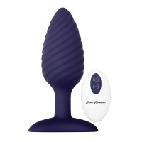 Синяя анальная пробка с вибрацией и пультом ДУ Wicked Twister - 12 см. Синяя анальная пробка с вибрацией и пультом ДУ Wicked Twister - 12 см.