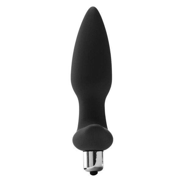 Черная анальная вибропробка FantASStic Vibrating Plug - 14 см.