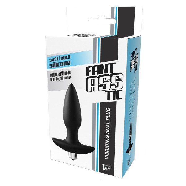 Черная анальная вибропробка FantASStic Vibrating Plug - 14 см.