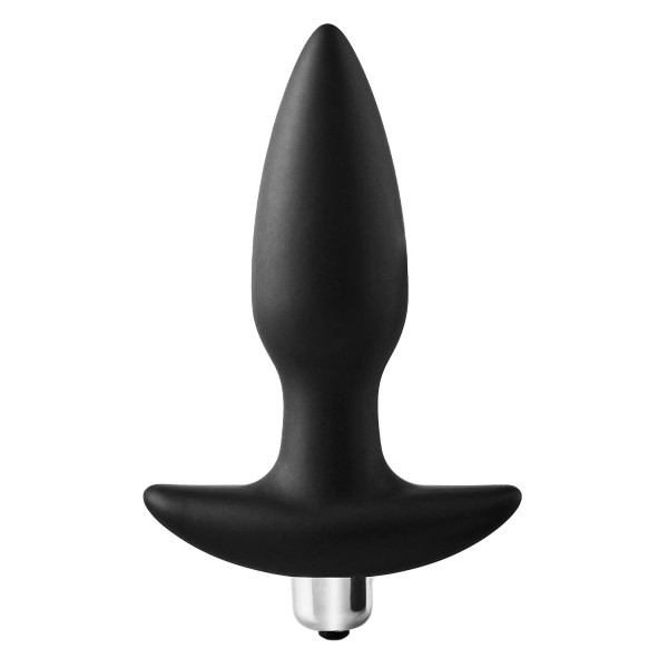 Черная анальная вибропробка FantASStic Vibrating Plug - 14 см.