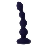 Фиолетовые анальные бусы с вибрацией и вращением Pleasure Orbit - 17,8 см.
