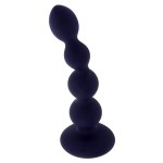 Фиолетовые анальные бусы с вибрацией и вращением Pleasure Orbit - 17,8 см.