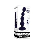 Фиолетовые анальные бусы с вибрацией и вращением Pleasure Orbit - 17,8 см.