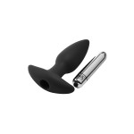 Черная анальная вибропробка FantASStic Vibrating Plug - 14 см.