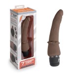 Коричневый анальный вибратор 7 Slim Anal Realistic Vibrator - 20 см.