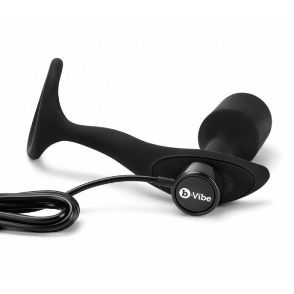 Черная анальная вибропробка с эрекционным кольцом Vibrating Snug Tug M
