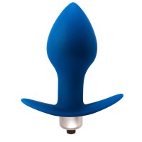 Синяя анальная пробка с вибрацией Hugo - 9,5 см. Синяя анальная пробка с вибрацией Hugo - 9,5 см.