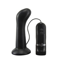 Черная анальная пробка с 4 режимами вибрации E4 CURVE HEAD - 11 см. Черная анальная пробка с 4 режимами вибрации E4 CURVE HEAD - 11 см.