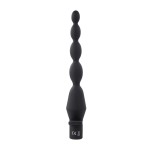Черная анальная елочка с вибрацией Vibrating Butt Beads - 22 см.