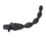 Черная анальная елочка с вибрацией Vibrating Butt Beads - 22 см.
