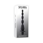 Черная анальная елочка с вибрацией Vibrating Butt Beads - 22 см.