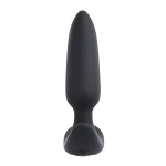 Черная анальная вибропробка с пультом ДУ Black Beauty - 11,3 см.