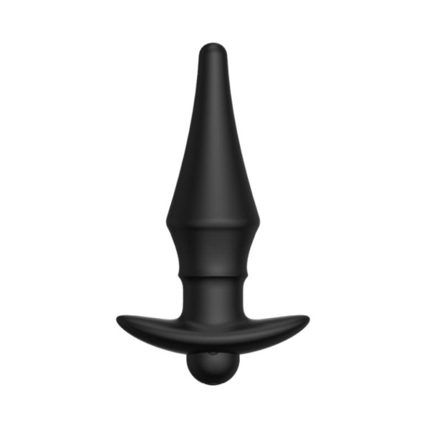 Черная перезаряжаемая анальная пробка №08 Cone-shaped butt plug - 13,5 см.