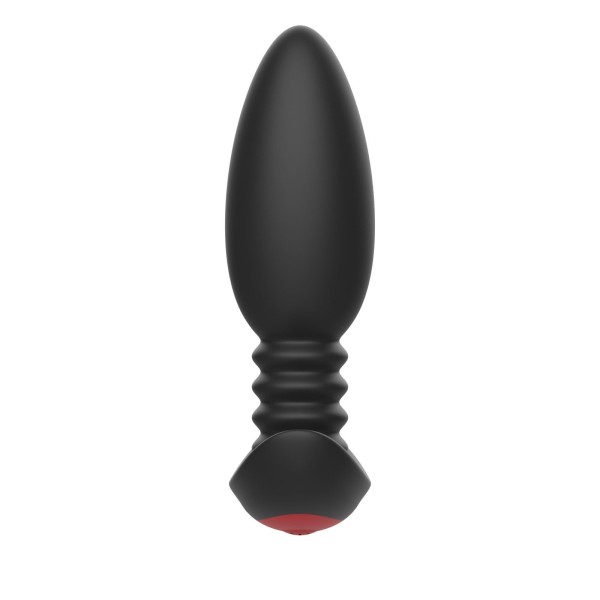 Черная анальная вибропробка Anal Vibrator с пультом ДУ - 13,5 см.