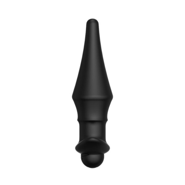 Черная перезаряжаемая анальная пробка №08 Cone-shaped butt plug - 13,5 см.