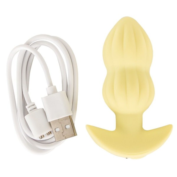 Желтая анальная пробка с вибрацией Cuties Vibrating Mini Butt Plug - 8 см. Желтая анальная пробка с вибрацией Cuties Vibrating Mini Butt Plug - 8 см.