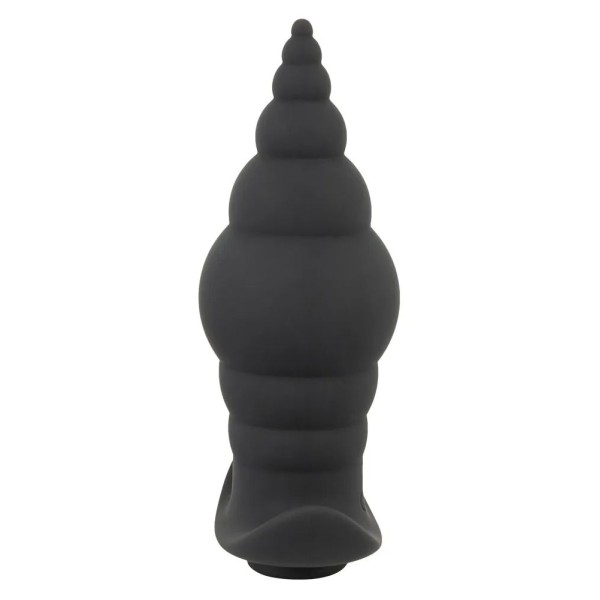 Черная анальная вибропробка RC Butt Plug - 9,6 см.