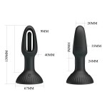 Черная анальная пробка с функцией фингеринга Hubert - 13,9 см.