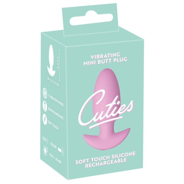 Розовая анальная пробка с вибрацией Cuties Vibrating Mini Butt Plug - 8 см. Розовая анальная пробка с вибрацией Cuties Vibrating Mini Butt Plug - 8 см.