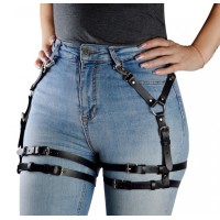 Черные гартеры Калипсо с карабинами Черные гартеры Калипсо с карабинами