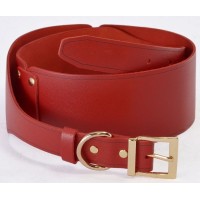 Ремень из натуральной кожи красного цвета - размер S Ремень из натуральной кожи красного цвета - размер S