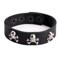 Кожаный браслет Веселый Роджер