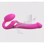 Ярко-розовый безремневой страпон Multi Orgasm Bendable Strap-On size L с клиторальной стимуляцией Ярко-розовый безремневой страпон Multi Orgasm Bendable Strap-On size L с клиторальной стимуляцией
