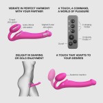 Ярко-розовый безремневой страпон Strap-on-me Vibrating Bendable Strap-On size XL Ярко-розовый безремневой страпон Strap-on-me Vibrating Bendable Strap-On size XL