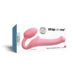 Розовый безремневой страпон Strap-on-me Semi-Realistic Bendable Strap-On size M