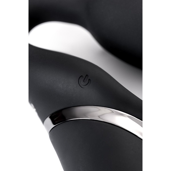 Черный безремневой вибрострапон Vibrating Bendable Strap-On L
