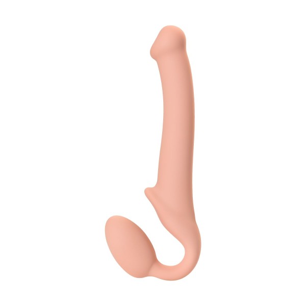 Телесный безремневой страпон Silicone Bendable Strap-On M
