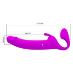 Лиловый безремневой страпон с вибрацией Zanini