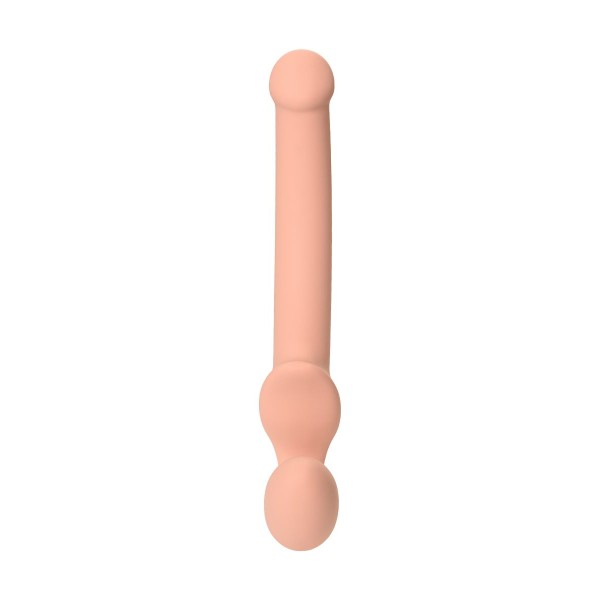 Телесный безремневой страпон Silicone Bendable Strap-On S
