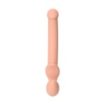 Телесный безремневой страпон Silicone Bendable Strap-On S