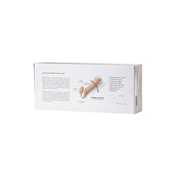 Телесный безремневой страпон Silicone Bendable Strap-On S