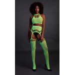 Неоновый комплект белья Two Piece with Crop Top and Stockings