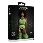 Неоновый комплект белья Two Piece with Crop Top and Stockings