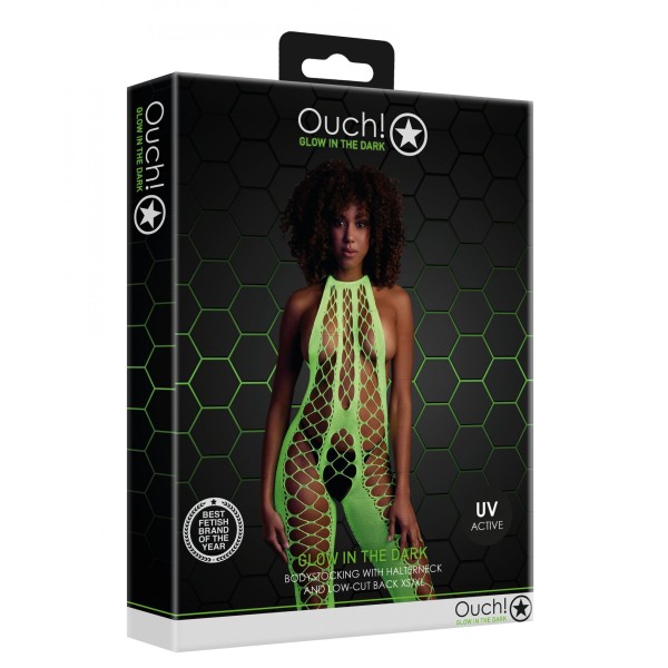 Зеленый кэтсьюит Bodystocking with Halterneck