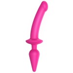 Ярко-розовый двусторонний фаллоимитатор Switch Plug-In Semi-Realistic Size L