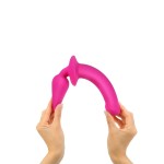 Ярко-розовый двусторонний фаллоимитатор Switch Plug-In Semi-Realistic Size L