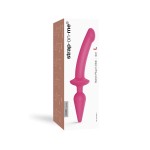 Ярко-розовый двусторонний фаллоимитатор Switch Plug-In Semi-Realistic Size L