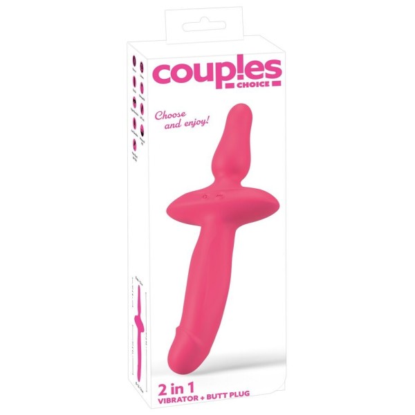 Розовый двусторонний вибратор 2in1 Vibrator Butt Plug Розовый двусторонний вибратор 2in1 Vibrator Butt Plug