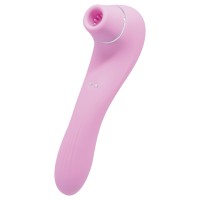 Розовый стимулятор Smoooch Clitoral Suction Vibration - 18,6 см.