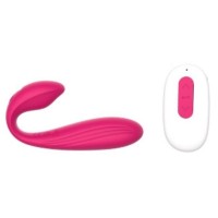 Розовый вибростимулятор для пар с пультом ДУ - 17,7 см. Розовый вибростимулятор для пар с пультом ДУ - 17,7 см.
