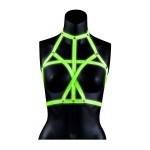 Портупея Bra Harness с неоновым эффектом - размер L-XL