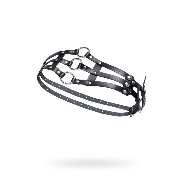 Черный кожаный пояс с кольцами Черный кожаный пояс с кольцами