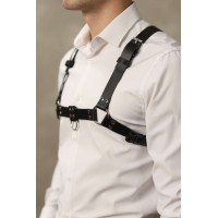 Черная мужская кожаная портупея №4 Черная мужская кожаная портупея №4