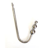 Серебристый анальный крюк с тремя шариками Серебристый анальный крюк с тремя шариками
