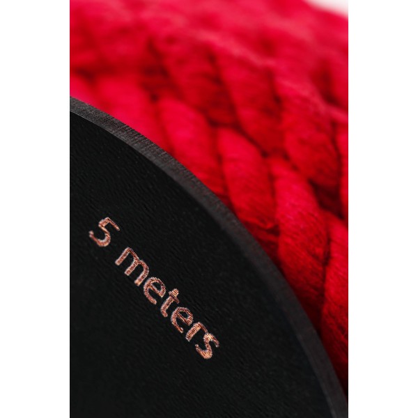 Красная веревка для шибари на катушке - 5 м.